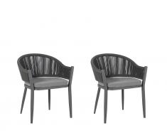 Gartenstuhl 2er Set grau MILETO