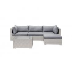 Lounge Set Rattan grau 4-Sitzer SANO II