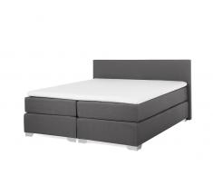 Boxspringbett Polsterbezug grau 160 x 200 cm PRESIDENT