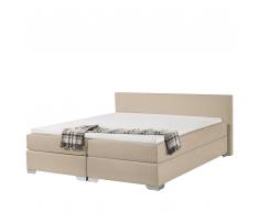 Boxspringbett Polsterbezug beige 180 x 200 cm PRESIDENT