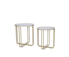Beistelltisch Spiegel/gold 2er Set OLYMPIA
