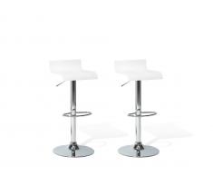Barhocker weiss höhenverstellbar 2er Set VALENCIA