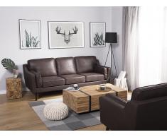 3-Sitzer Sofa Lederoptik braun LOKKA