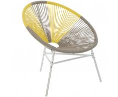 Rattanstuhl beige/gelb Kunststoff ACAPULCO