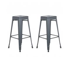 Barhocker grau 2er Set Höhe 76 cm CABRILLO