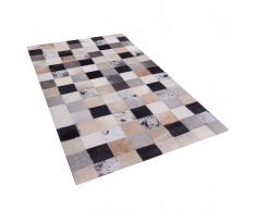 Teppich braun-beige 80 x 150 cm Leder RIZE