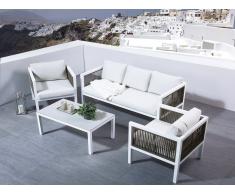 Lounge Set Aluminium weiss 5-Sitzer BORELLO