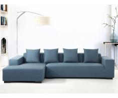 Ecksofa Polsterbezug blau rechtsseitig LUNGO