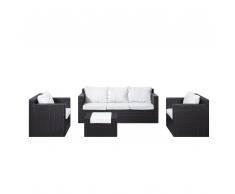 Lounge Set Rattan dunkelbraun ROMA