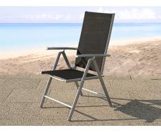 Gartenstuhl schwarz Aluminium verstellbar CATANIA