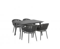 Gartenmöbel 4er Set grau MILETO