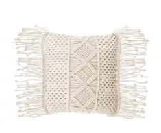 Dekokissen Fransen helles Beige 40 x 45 cm YORTAN