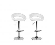 Barhocker Kunstleder weiß höhenverstellbar 2er Set PEORIA
