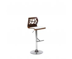 Barhocker weiss/braun höhenverstellbar PETERSBURG