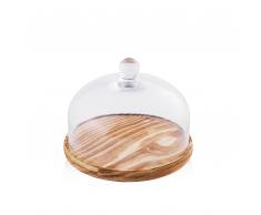 Käseglocke Glas/Holz braun KEDROS