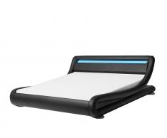 Bett Kunstleder schwarz 180 x 200 cm mit LED-Beleuchtung AVIGNON
