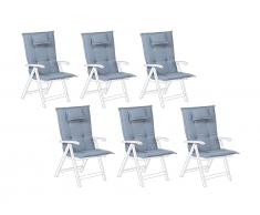 Auflage für Gartenstuhl 6er Set blau TOSCANA