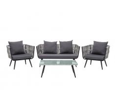 Gartenmöbel Set Rattan graphitgrau RAGUSA