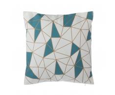 Dekokissen Netzmotiv Baumwolle blau 45 x 45 cm CLARKIA