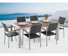 Gartenmöbel Set Holz 180 x 90 cm 6-Sitzer Stühle Rattan GROSSETO