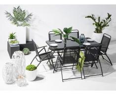 Gartenstuhl schwarz Aluminium klappbar LIVO