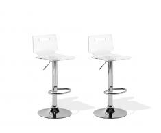 Barhocker transparent weiss 2er Set MALTA