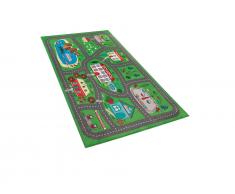 Kinderteppich grün Stadt-Motiv 80 x 150 cm TUTAK