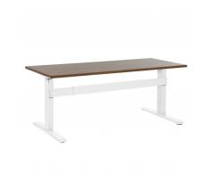 Schreibtisch braun/weiss 160 x 70 cm elektrisch höhenverstellbar UPLIFT