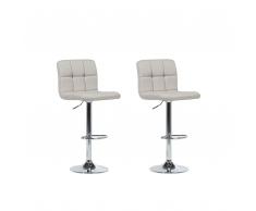 Barhocker beige höhenverstellbar 2er Set MARION