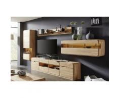 ROUND Wohnwand Set-1 4-tlg Eiche bianco massiv