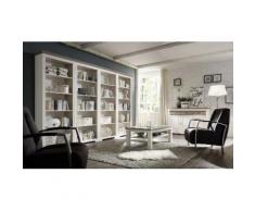 CORDOBA Regal-Bibliothek 321 cm Kiefer massiv weiss/taupe