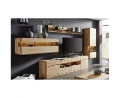 ROUND Wohnwand Set-2 4-tlg Eiche bianco massiv