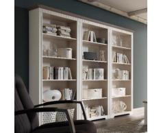 CORDOBA Regal-Bibliothek 243 cm Kiefer massiv weiß/taupe