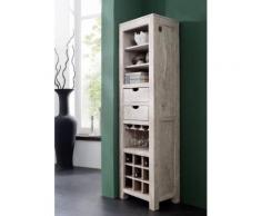 Weinregal Akazie 50x36x180 white stone getüncht NATURE WHITE #51