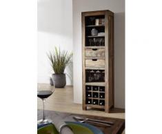 Weinregal Sheesham 50x36x180 grau geölt NATURE GREY #51