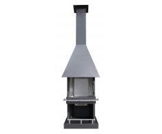 Firestar Grillkamin Edelstahl Firestar CUBE DESIGN Hellgrau