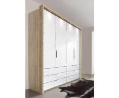 Panorama-Falttürenschrank in 3 Breiten beige, Breite 200cm, »Loft«, mit Schubkästen, WIEMANN