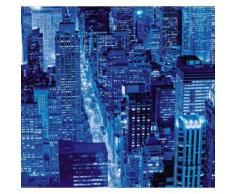 Fototapete bunt, L/B: 250cm / 300cm, »Stadt_bei_Nacht«, pflegeleichte Oberfläche, FSC®-zertifiziert, rasch