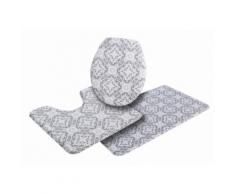 MY HOME SELECTION Badematte »Kacheln« grau, 3-tlg Stand-WC-Set, 14mm