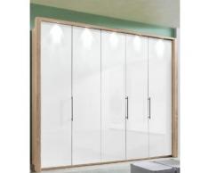 Panorama-Falttürenschrank mit Glasfront in 3 Breiten »Loft« beige, Breite 250cm, mit Schubkästen, WIEMANN