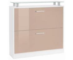 Schuhschrank beige, »Finn«, Hochglanz, BORCHARDT MÖBEL