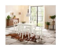 Home affaire Essgruppe weiß, 160-199/80cm & 4er-Pack Stühle, »Madrid«, FSC®-zertifiziert