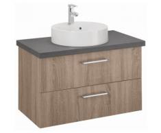 OPTIFIT Waschtisch »Doha« braun, Beckenform rund, Soft-Close-Funktion