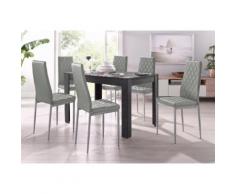 Essgruppe grau, pflegeleichtes Kunstleder, FSC®-zertifiziert, yourhome