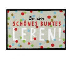 Fußmatte beige, L/B: 60/40cm, 7mm, »Buntes Leben«, WASH+DRY BY KLEEN-TEX