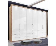 Panorama-Falttürenschrank mit Glasfront in 3 Breiten beige, Breite 300cm, »Loft«, mit Schubkästen, WIEMANN