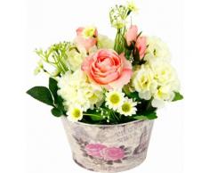 Kunstpflanze weiß, B/T/H, »Gesteck Rosen in Zinktopf«, yourhome