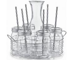 Glaskaraffe-/Gläser-Set transparent, ZELLER PRESENT