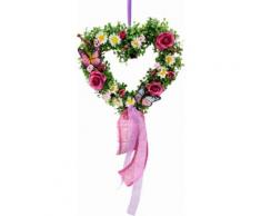 Kunstpflanze rosa, »Rattan-Herz Buchs/Ranunkel 31 cm«, yourhome