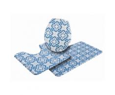 MY HOME SELECTION Badematte »Kacheln« blau, 3-tlg Stand-WC-Set, 14mm